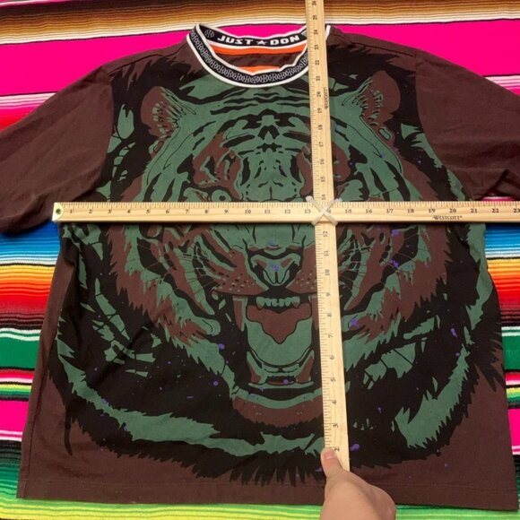 Just Don All City Basketball T Shirt Men's M Tiger Graphic All Over Print Brown - Picture 4 of 5